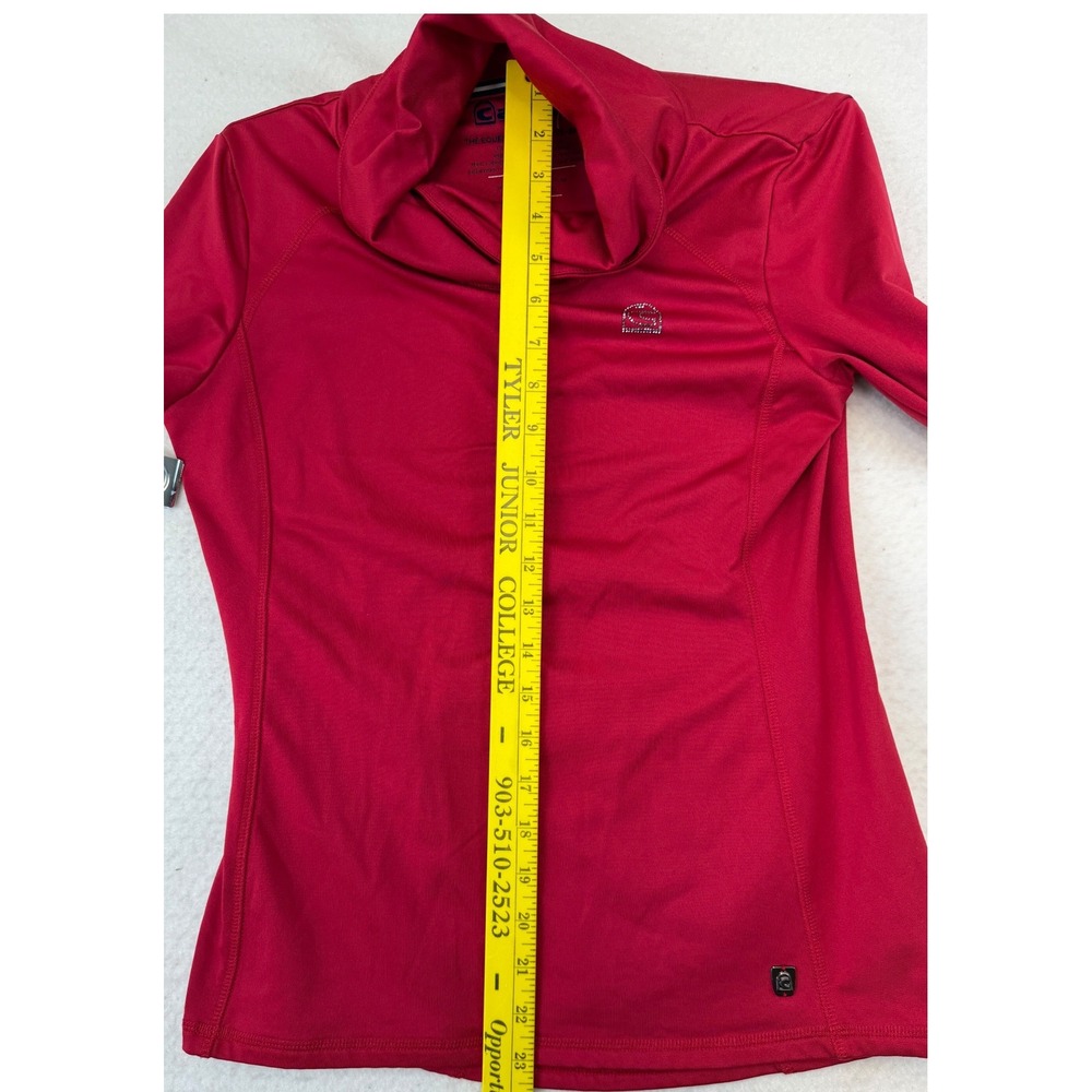 Cavallo Ruby Red Equestrian Base‎ Layer Top Cowl Neck Long Sleeve Women Size 8 - Picture 6 of 12